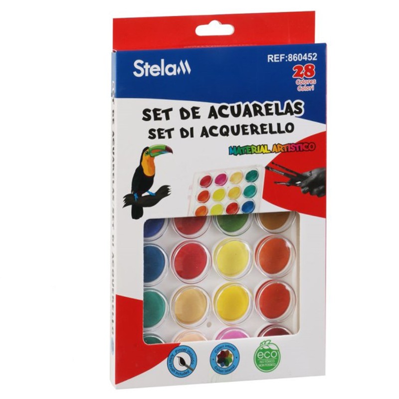 Set acuarele, 28 culori, pensula inclusa, 16 x 24 cm - imagine 3